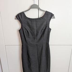Banana Republic Graphite Grid Midi Dress